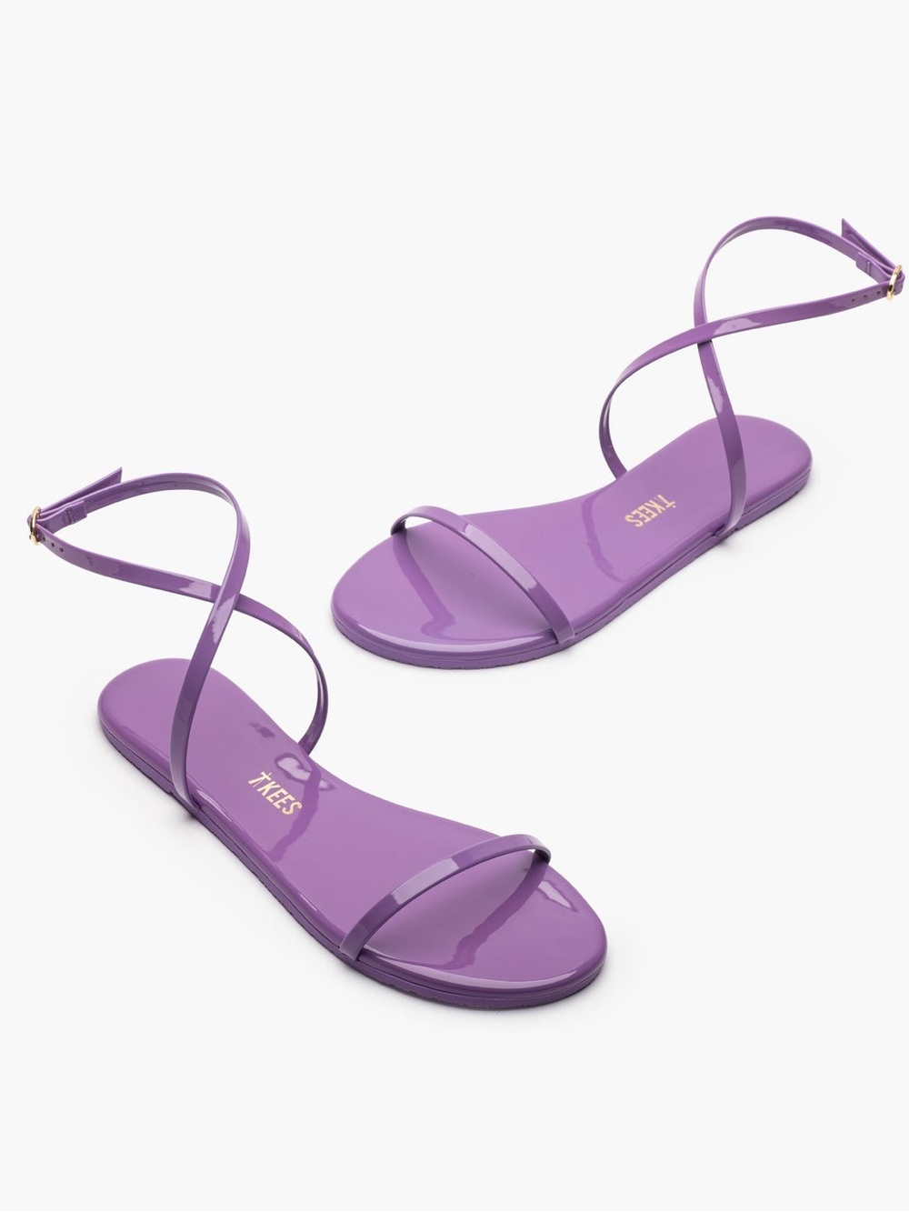 TKEES Bright Lavender MJ Patent Sandals